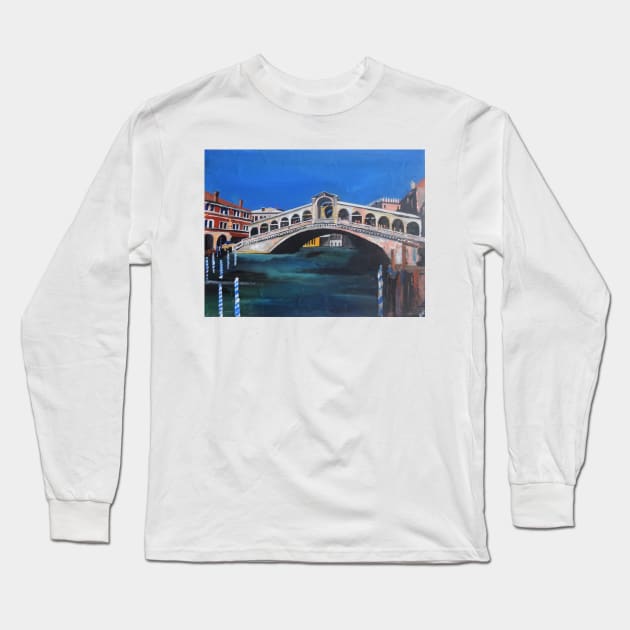 Rialto Bridge, Venice, Italy Long Sleeve T-Shirt by golan22may